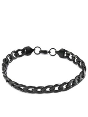 Curb Chain Bracelet in ION Plated Black Stainless Steel